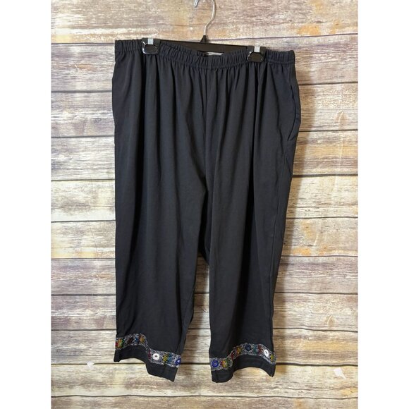 Signature by Delta Burk Two Piece Outfit 2X Braid Mirror Trim T-Shirt Capri Pant - Picture 6 of 8